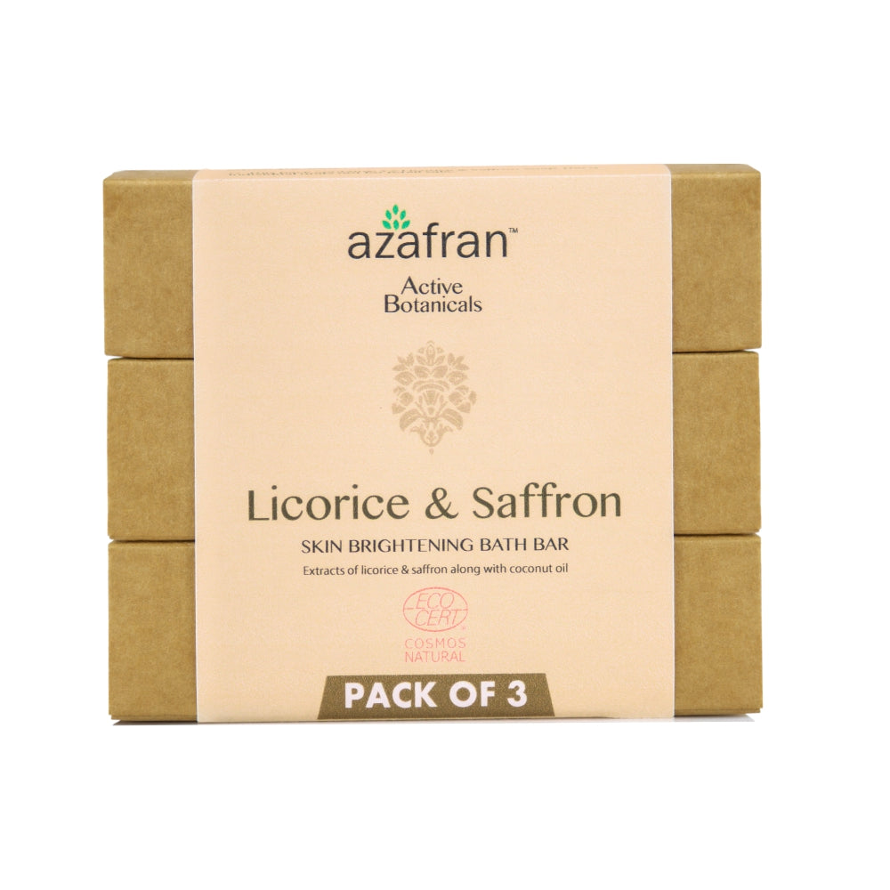Organic Licorice & Saffron Brightening Bath Bar- 100gm