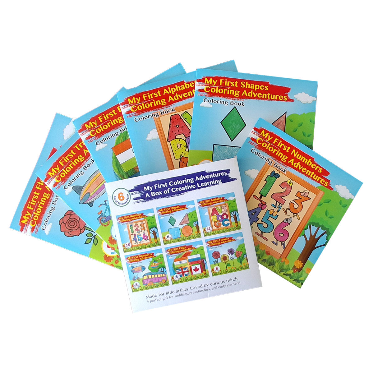My First Coloring Adventures – A Box of Creative Learning - Set of 6 Coloring Books