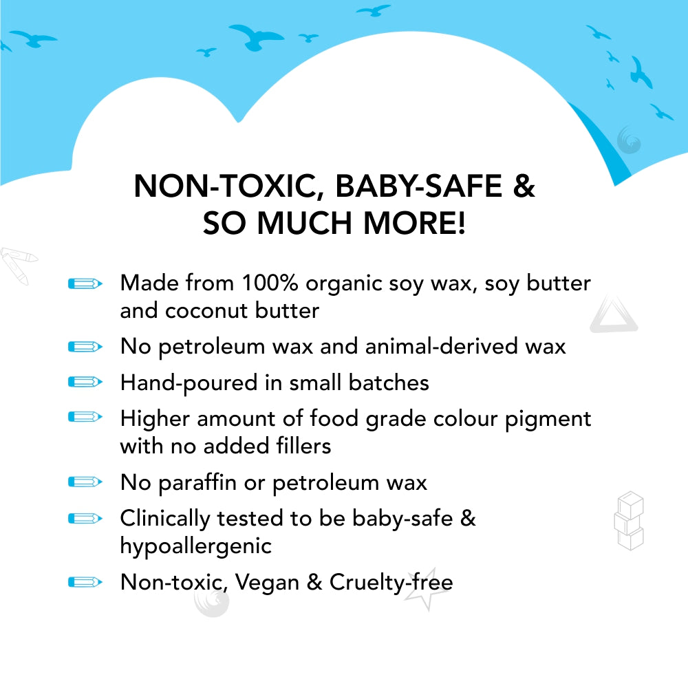 My First Crayon - Baby Boy - 4 Jumbo Washable Block Crayons Colours for kids 12m+