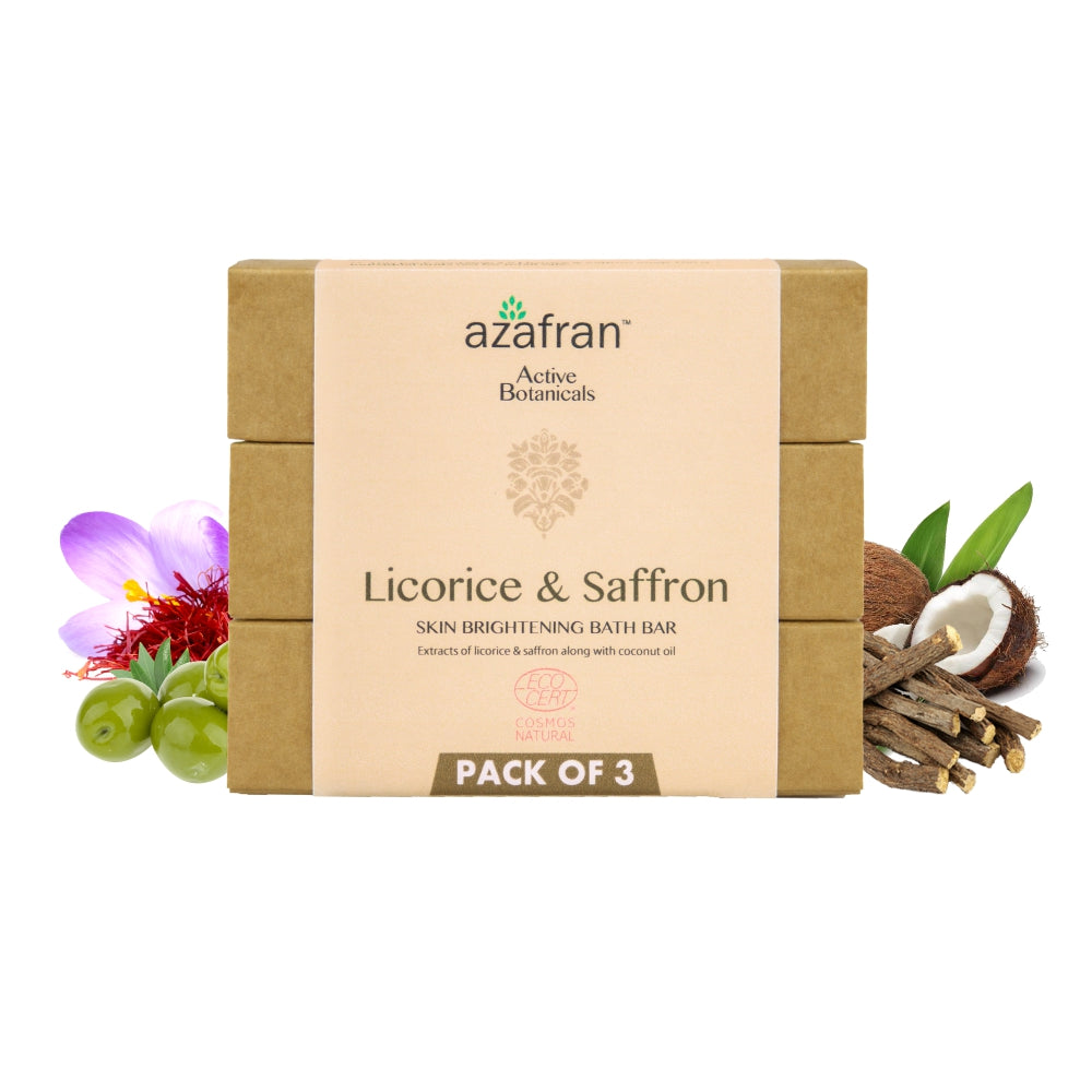 Organic Licorice Saffron Skin Brightening Bath Bar Pack of 3