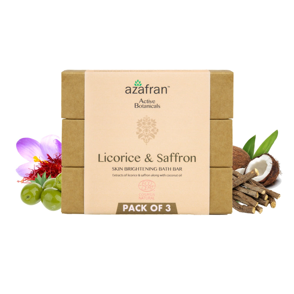 Organic Licorice & Saffron Skin Brightening Bath Bar – Pack of 3