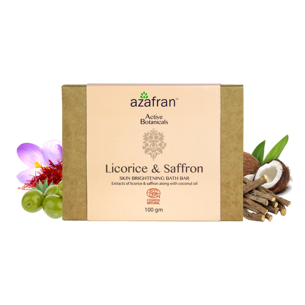 Organic Licorice & Saffron Brightening Bath Bar- 100gm