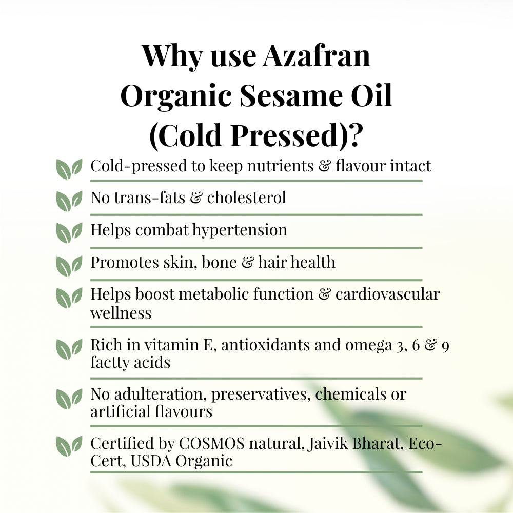 Organic Sesame Oil (Cold Pressed)