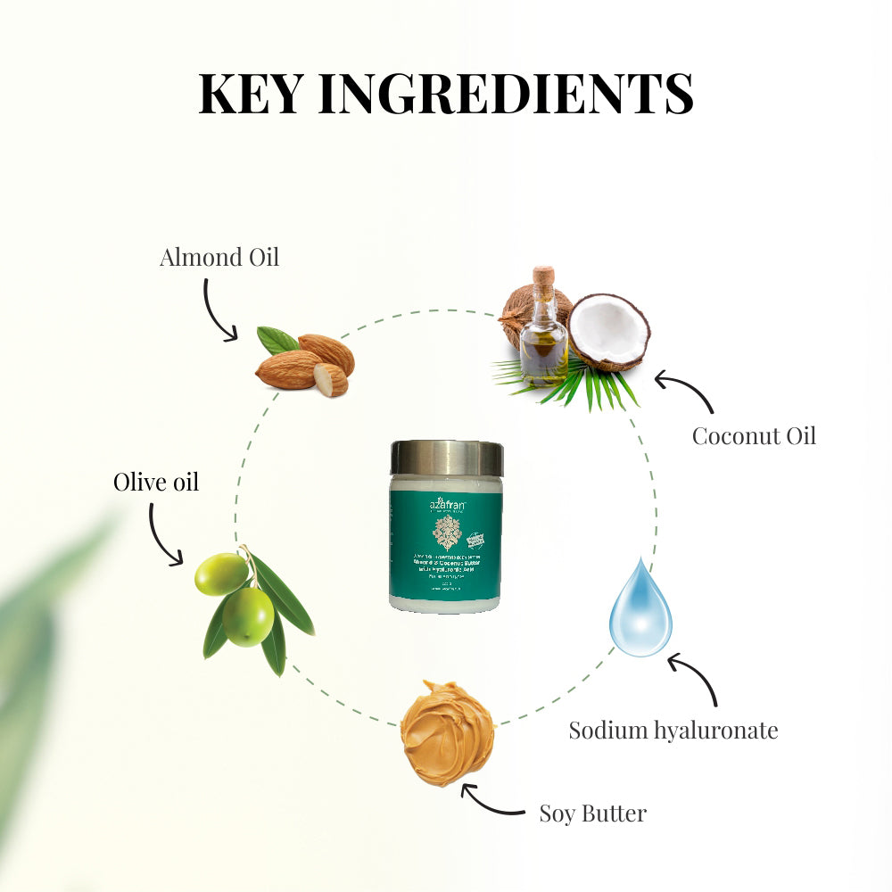 Ultra Rich Hydrating Body Butter - Almond & Coconut Butter with Hyaluronic Acid