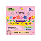 My First  Crayon - Baby Girl - 4 Jumbo Washable Block Crayons Colours for kids 12m+