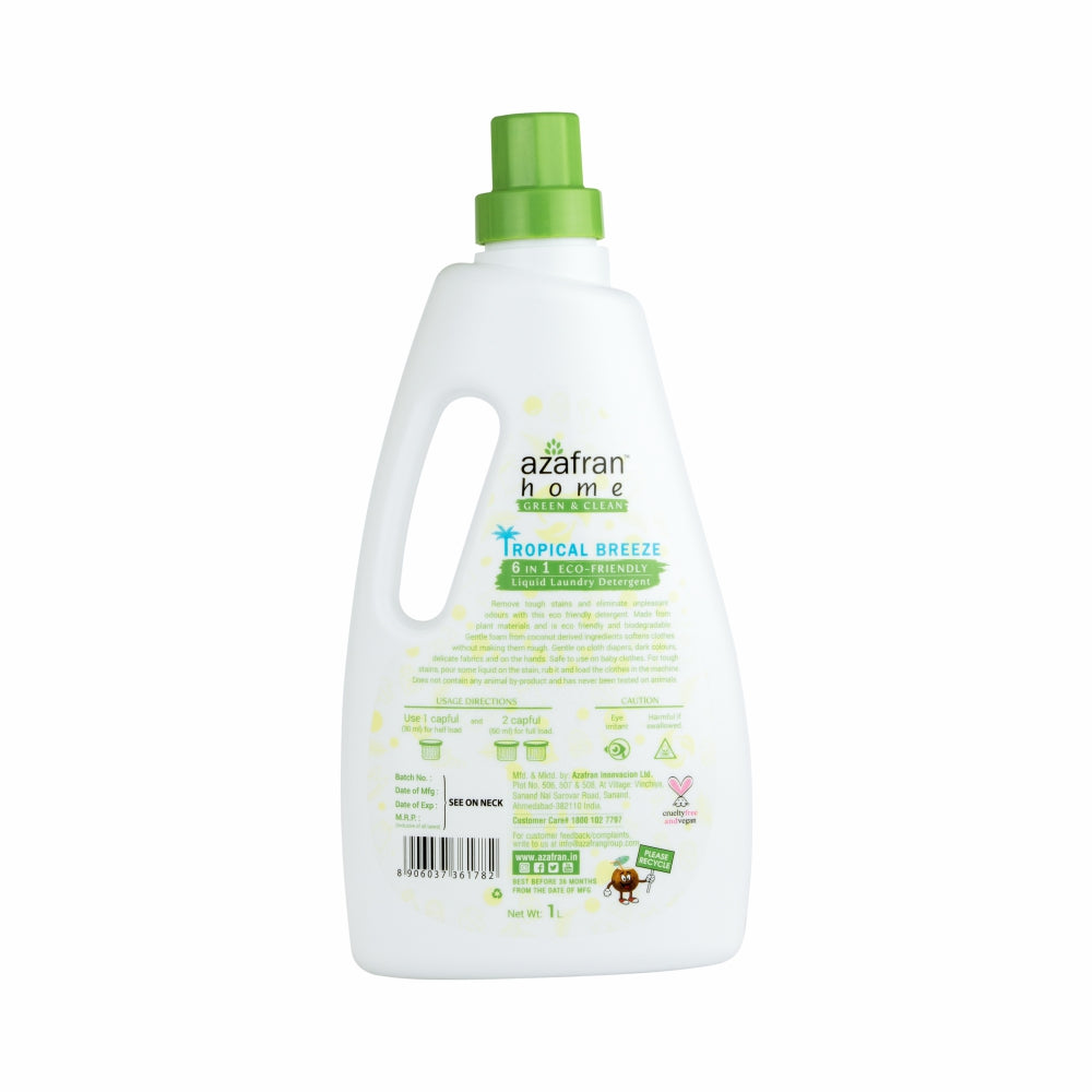 Tropical Breeze 6 in 1 Plant Based Liquid Laundry Detergent (Bottle + Refill)