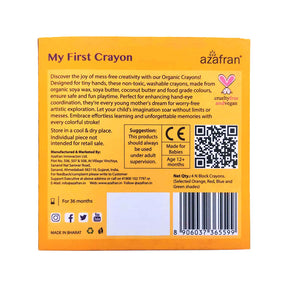 My First  Crayon - 4 Jumbo Washable Block Colours for kids 12m+