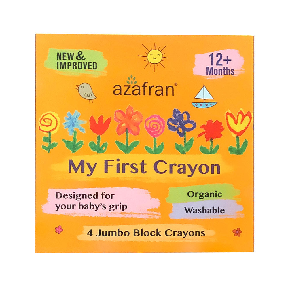 Azfarin My First Crayon - 4 Jumbo Washable Block Colours for kids 12m+