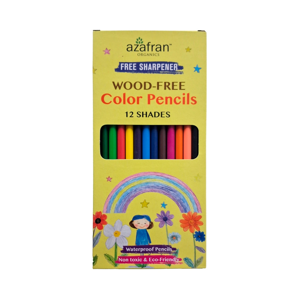 Wood-Free Color Pencils - 12 Shades - Free Sharpener