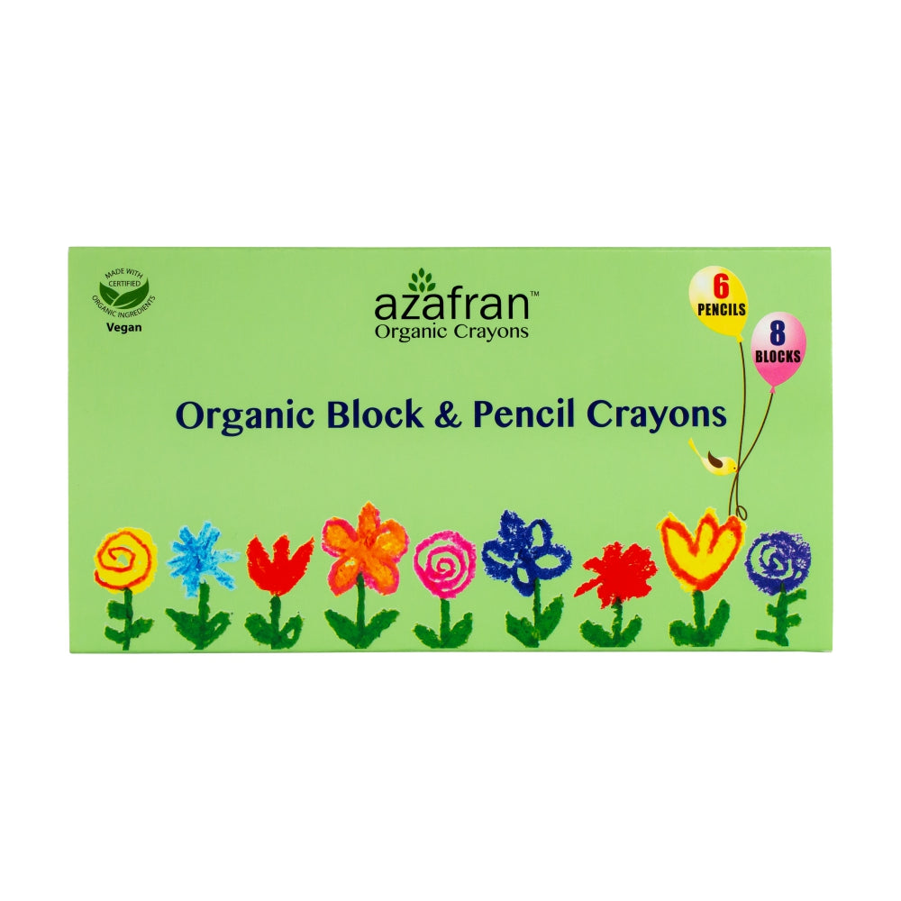 Organic Block & Pencil Crayons (8 Blocks & 6 Pencils)