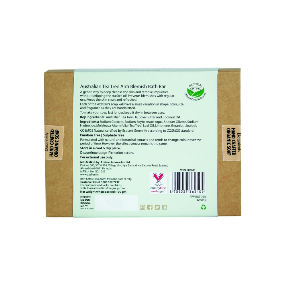 Organic Australian Tea Tree Anti-Blemish Bath Bar -100gm