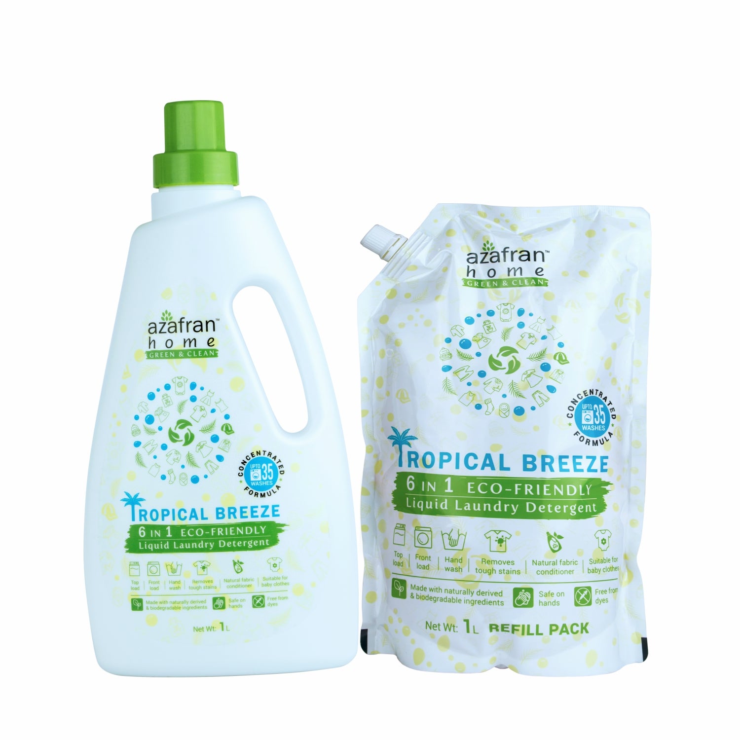Tropical Breeze 6 in 1 Plant Based Liquid Laundry Detergent (Bottle +