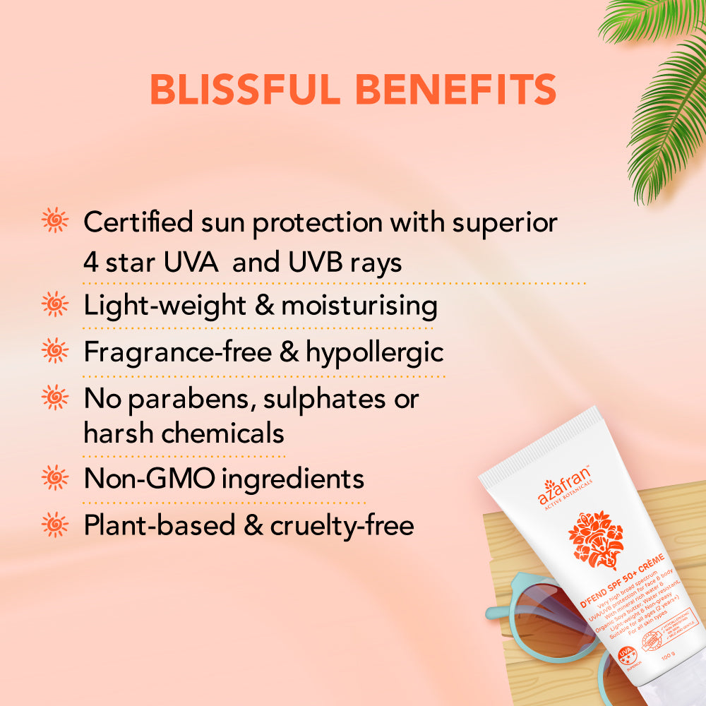 D’fend SPF 50 Non-toxic plant-based sunscreen