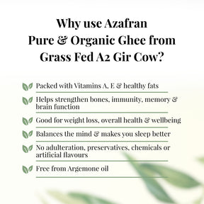 Grass Fed Gir Cow's Organic A2 Ghee