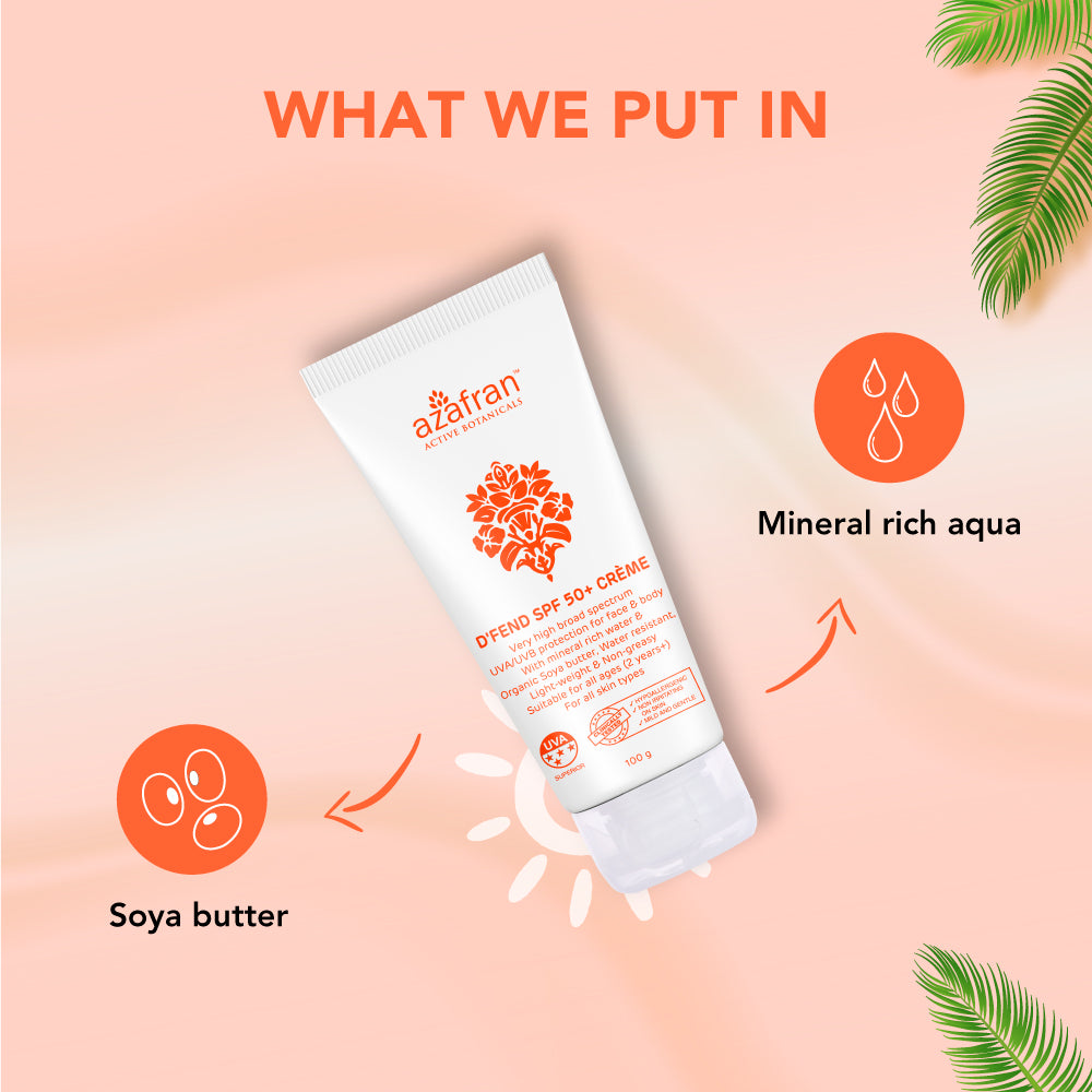 D’fend SPF 50 Non-toxic plant-based sunscreen