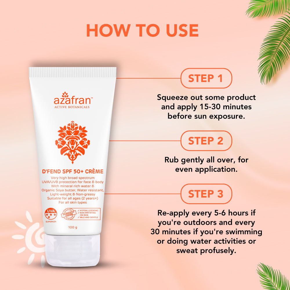 D’fend SPF 50 Non-toxic plant-based sunscreen