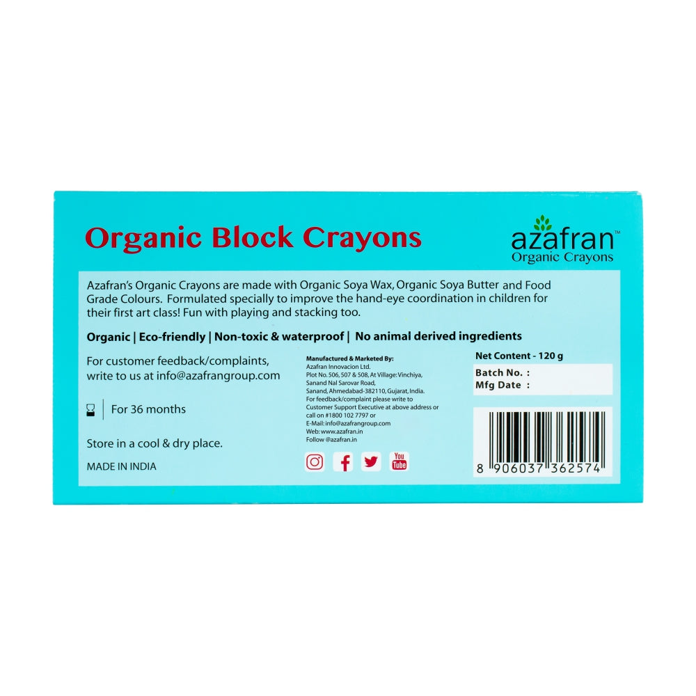 Organic Block Crayons (16 Colors)