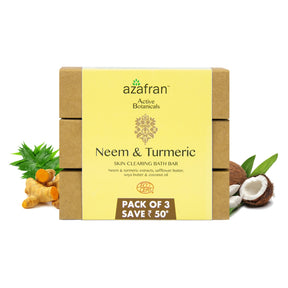 Organic Neem & Turmeric Skin Clearing Bath Bar- Pack of 3